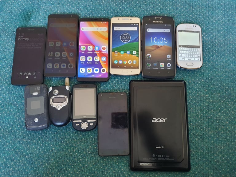 10 Mobile Phones and Acer tablet 