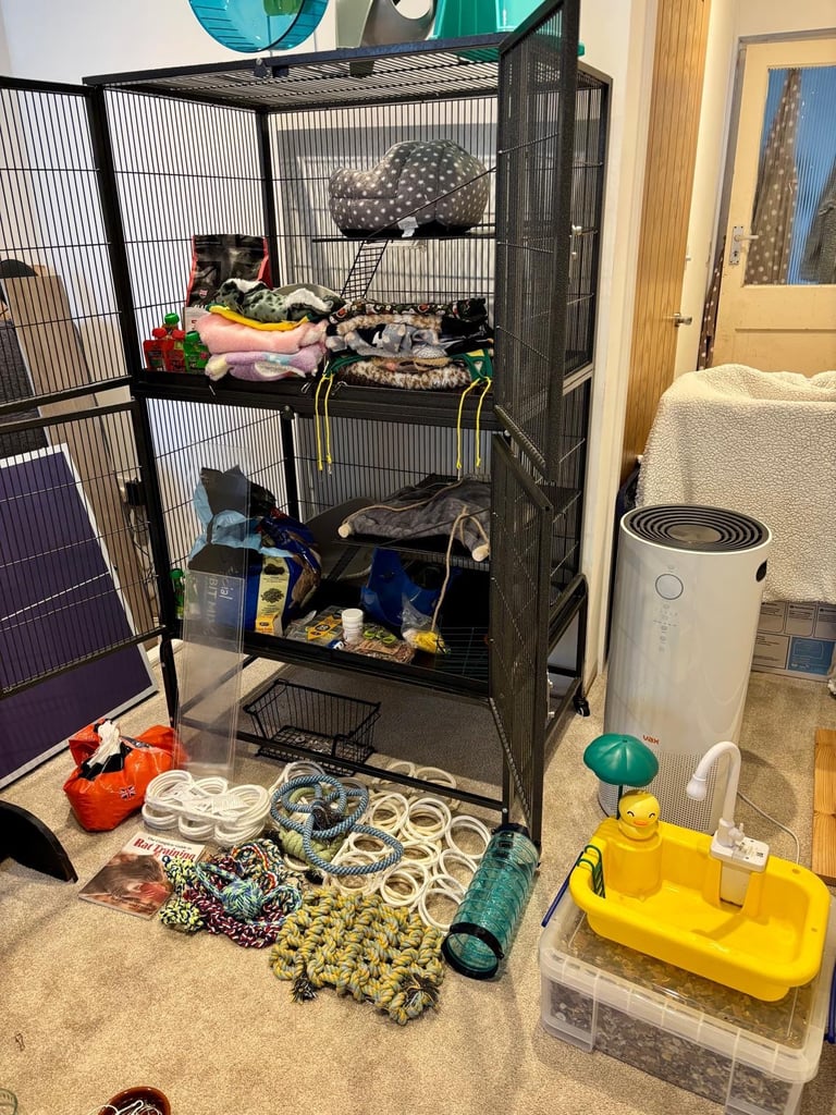 Pet planet rat and ferret cage plus full set up plus air purifier