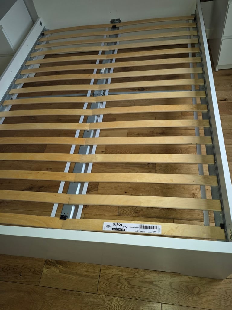 Ikea bedroom furniture - double bed frame, 3 x chest of drawers and desk - will sell separately
