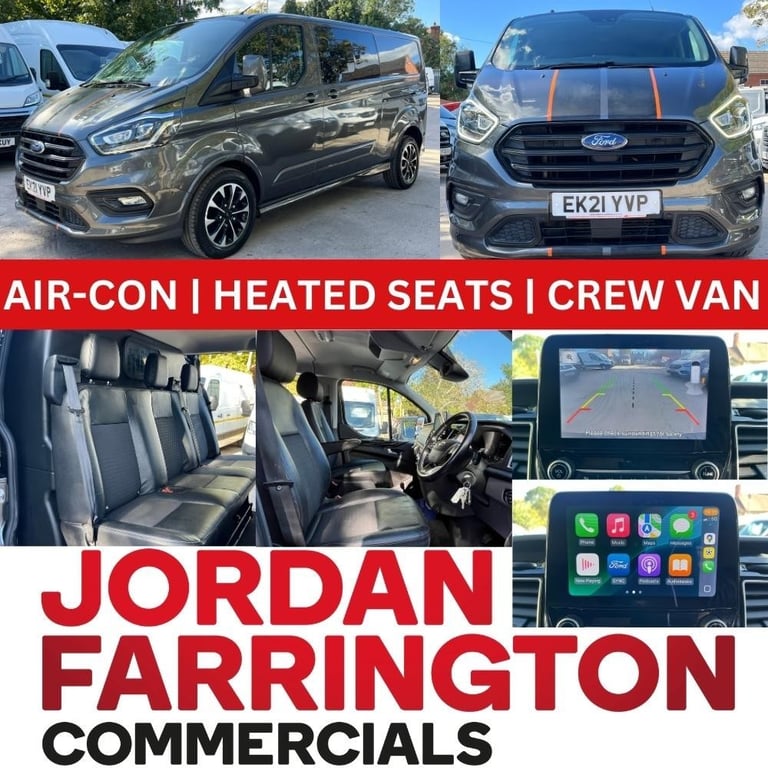 2021 FORD TRANSIT CUSTOM 320 SPORT 185 BHP LWB DCIV CREW VAN WITH TAILGATE