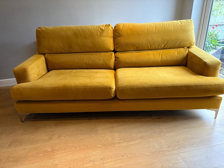 4 seater sofa mustard yellow 