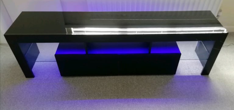 Black Gloss TV Unit with Lights 