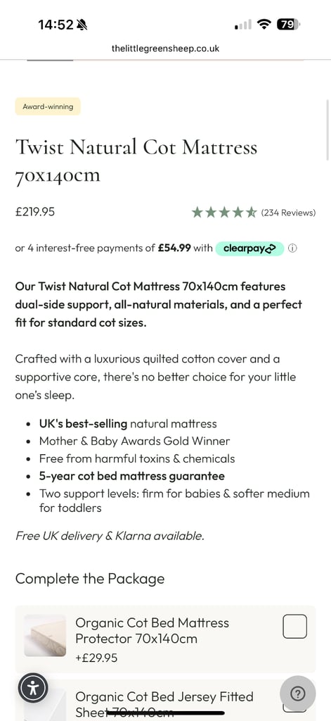 Boori Natty Cot Bed in White 