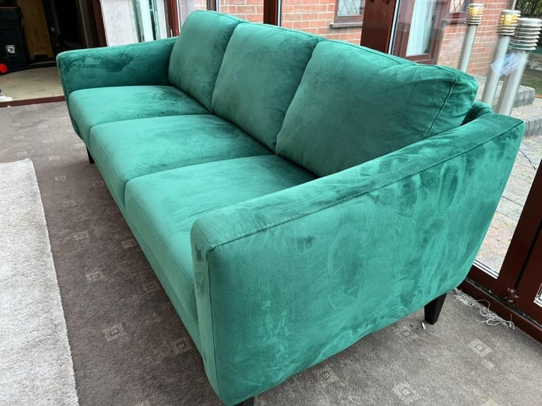 Brand New Sofology Viridian Green 3 + 2 Seater Velvet Sofas in