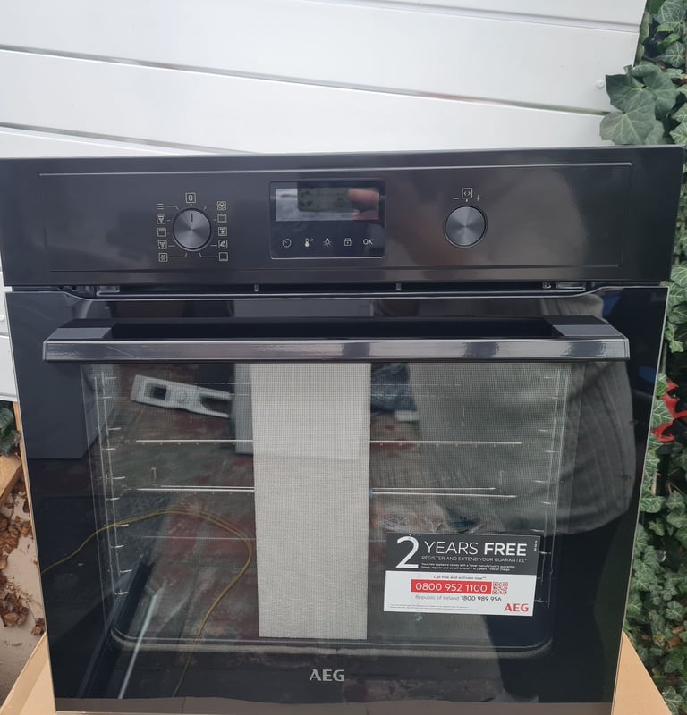 image for AEG SurroundCook single electric oven built-in black multifunction pyrolytic 
