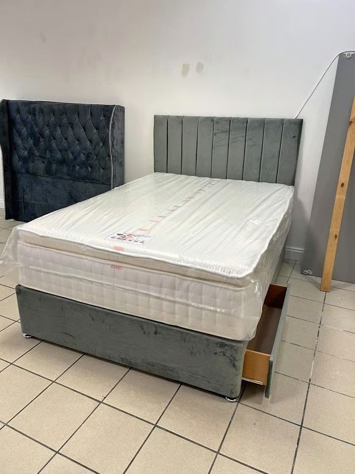  ** 🌷 Soft Plush Velvet Double Bed | Elegant Design | Cash on Delivery 🌷 **