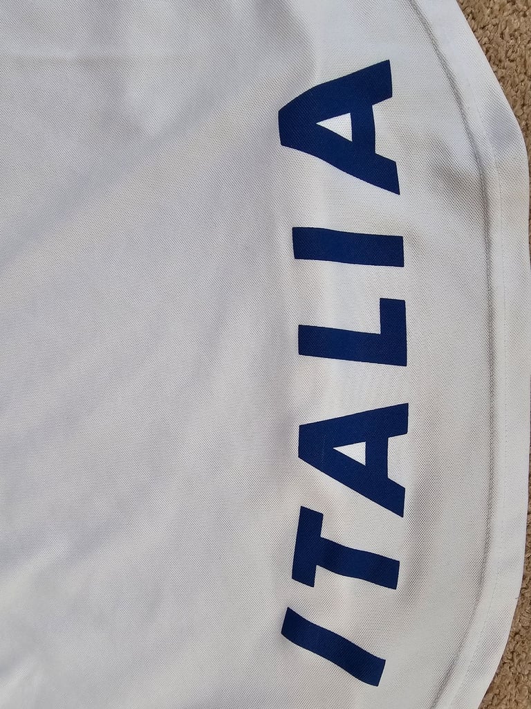 Italy Del Piero 1996 Away National Football Shirt Medium M Nike White Blue Gold