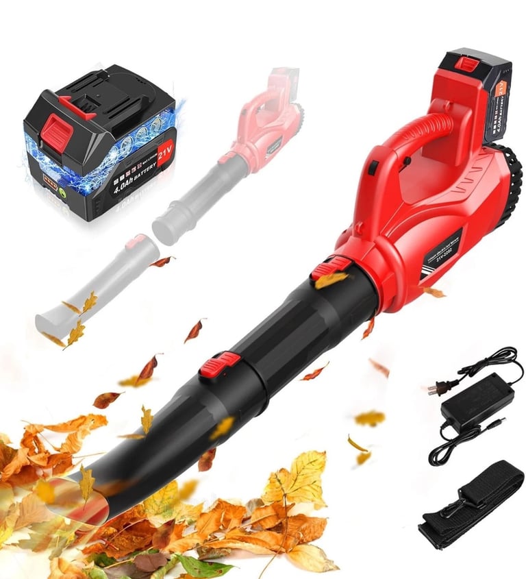 image for Leaf Blower Cordless, 21V Electric Leaf Blower with 4.0Ah Battery and Charger, w
