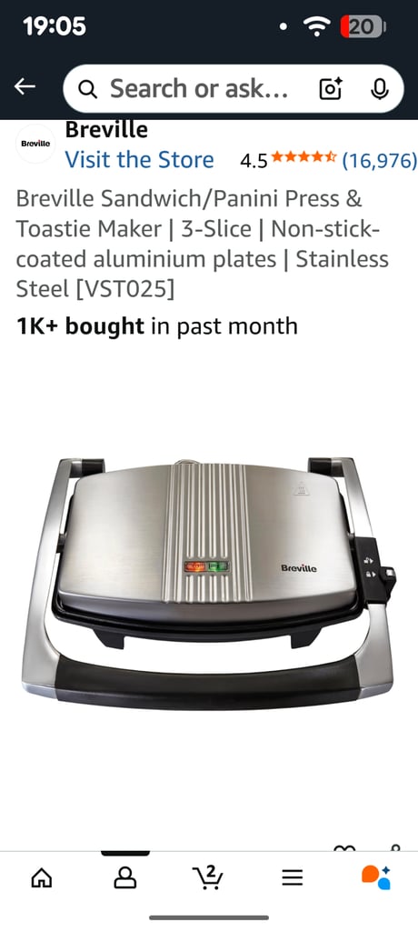 image for Breville panini/ toastie maker 