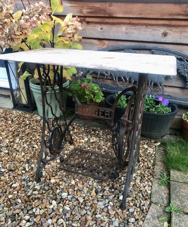 Singer Sewing Machine Table Marble Top