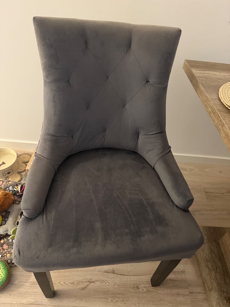image for velvet grey chairs ; 