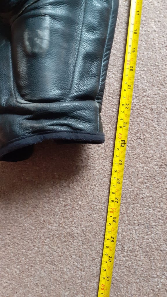 Leather biker trousers