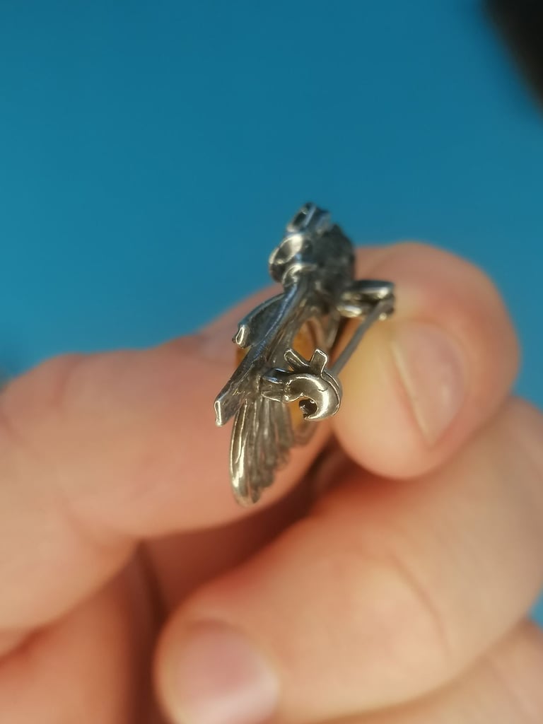 A Lovely Vintage Silver  with Baltic see Amber stone Brooch.  