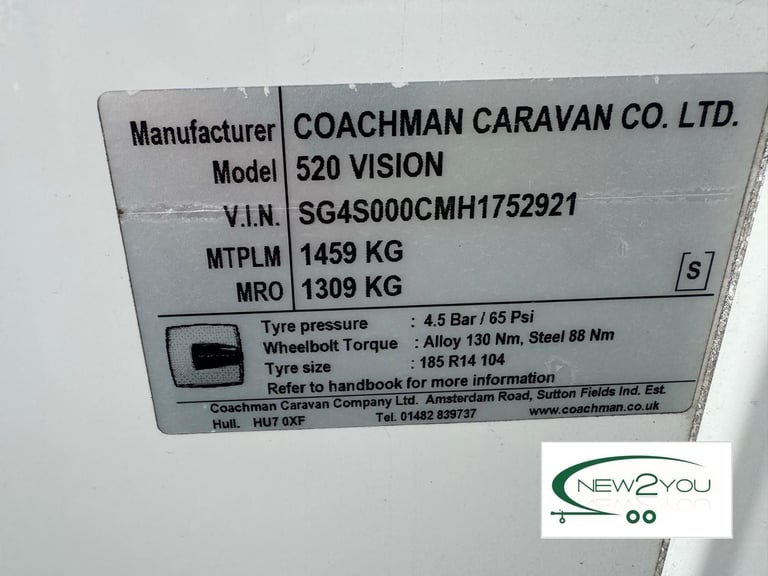 2017 Coachman Wanderer 17/4 4 Berth Caravan - STOCK E157