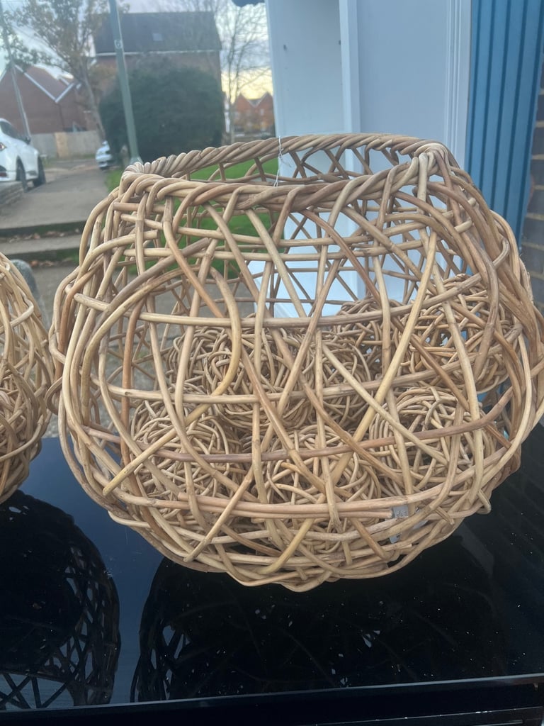 Pair of Large (50cm) Unique Rattan Balls & 18 smaller balls (9cm)