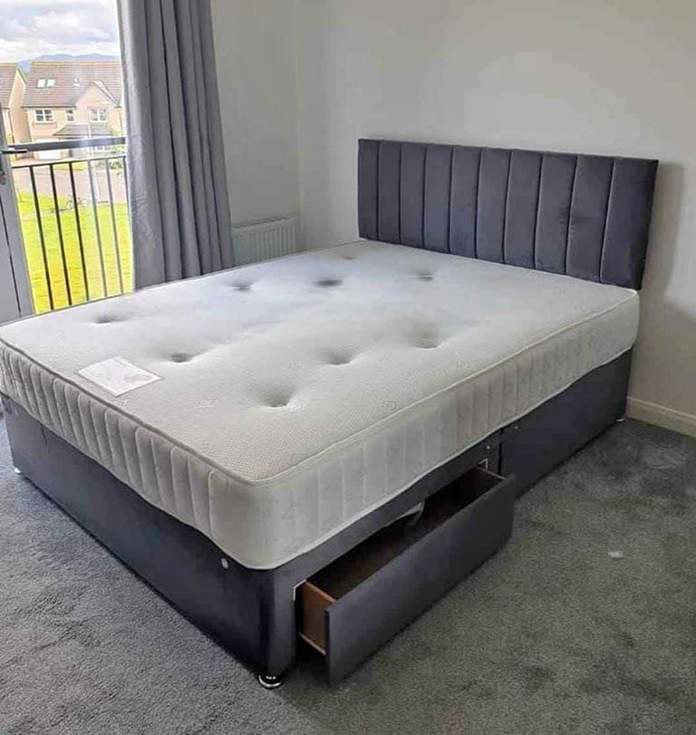  Premium Double Divan Bed 4FT6 – Stylish Mattress & Storage 🏡 | Get ASAP Delivery **