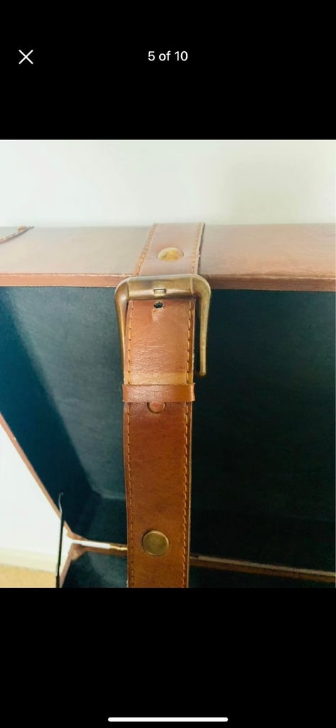 Leather large storage trunk 
