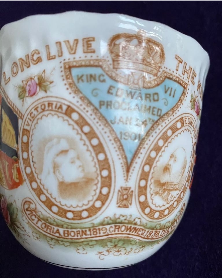 Commemorative Cup & Saucer Queen Victoria Edward VII Long Live The King  