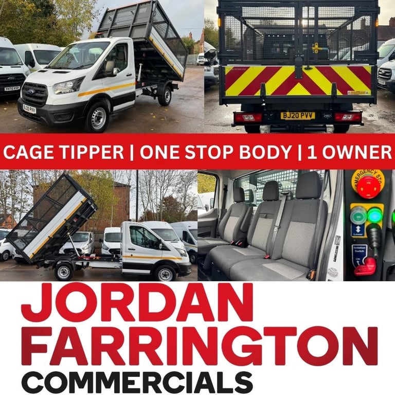 image for 2020 FORD TRANSIT CAGED TIPPER 350 ONE STOP BODY**WET BELT DONE**MAX PAYLOAD**