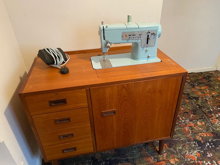 image for Vintage Singer Sewing Machine in cupboard