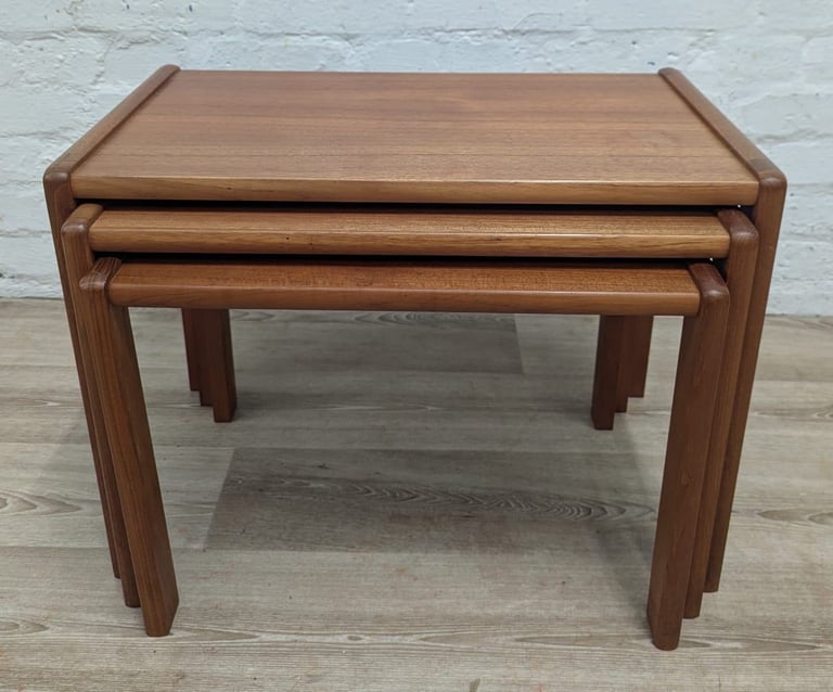 Danish mid century teak nest of tables by Spøttrup BRDR Furbo