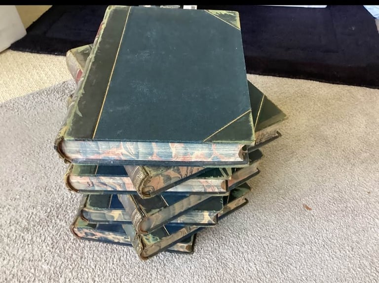 Antique Victorian Encyclopedia Set / Leather Binding / 1895 / Vintage Books