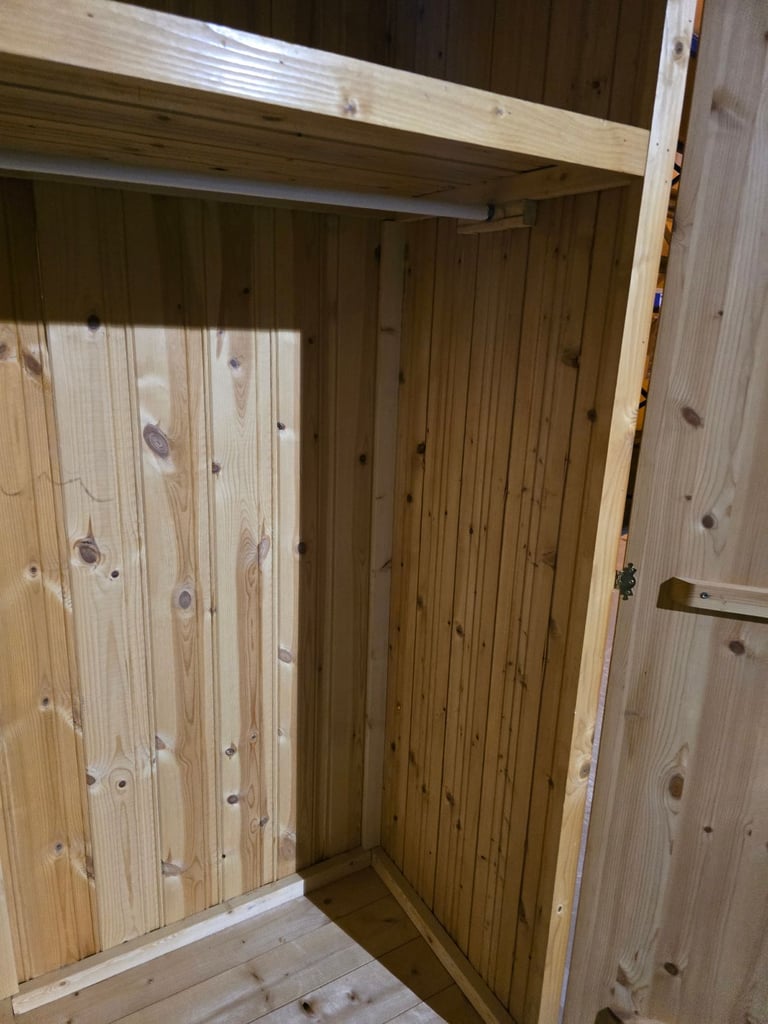 Solid Pine Wardrobe double door one shelve 