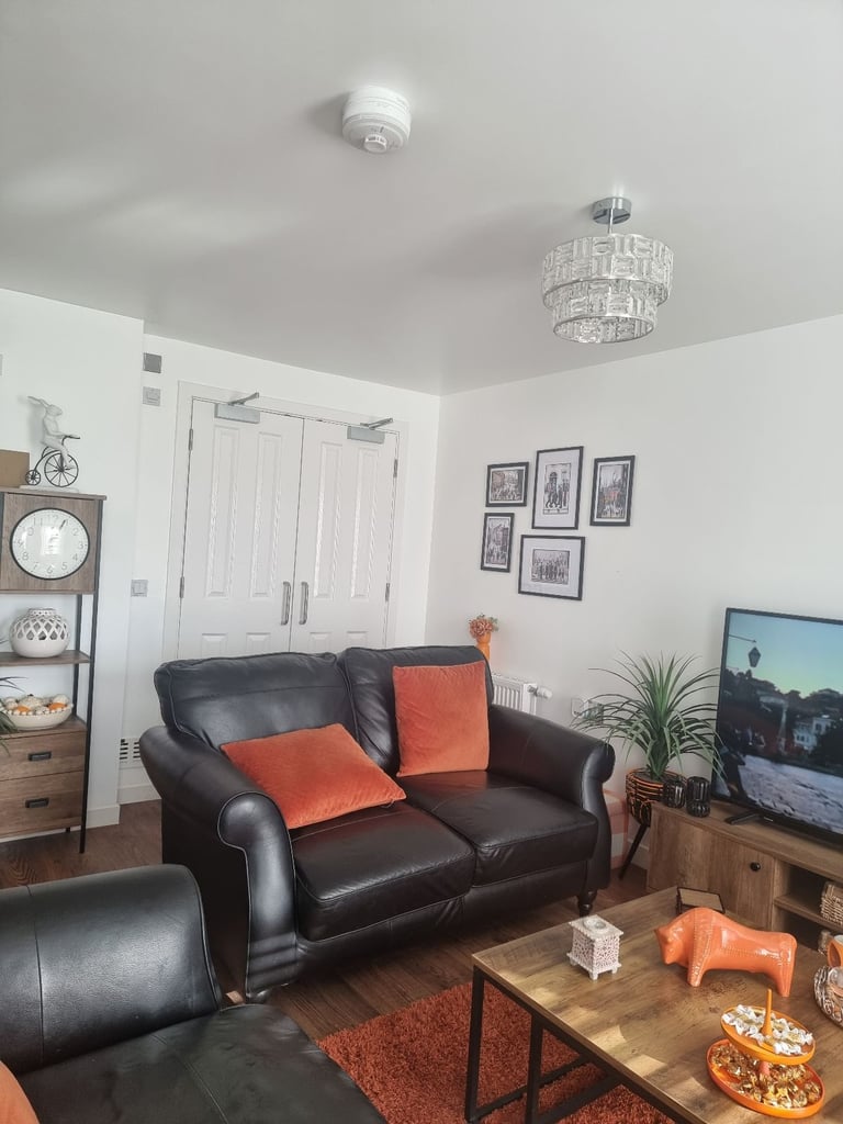 Next Black Leather Sofas  X2