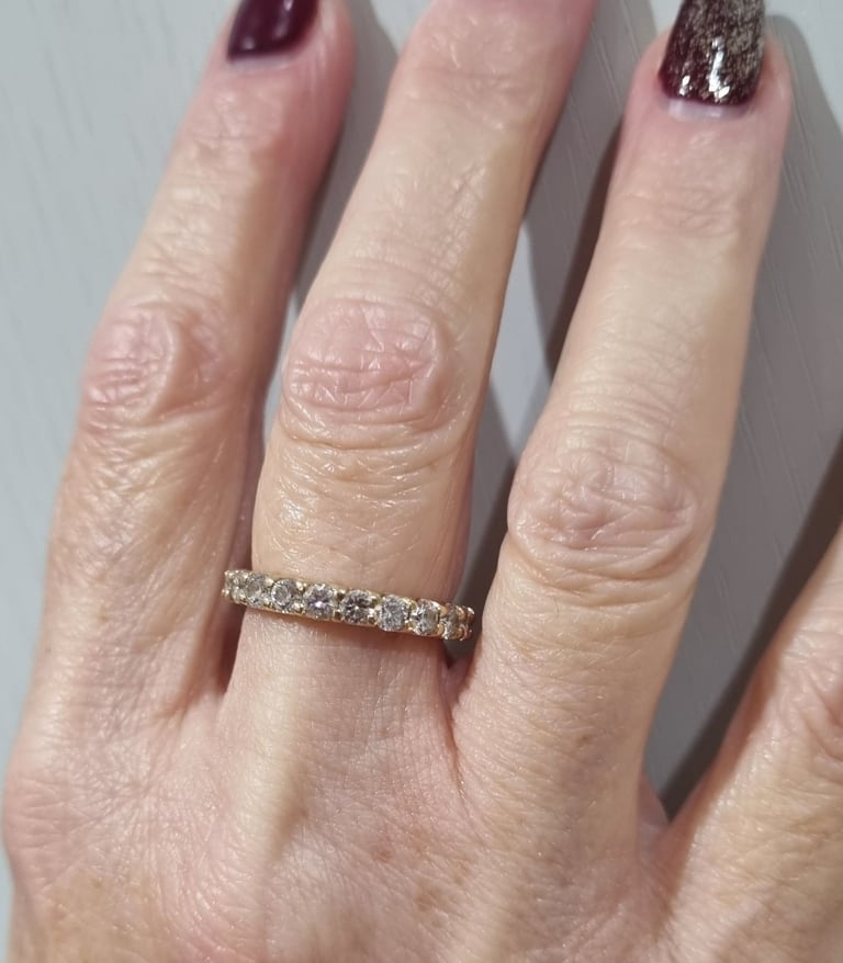 Gold 14ct Diamond full Eternity ring. 