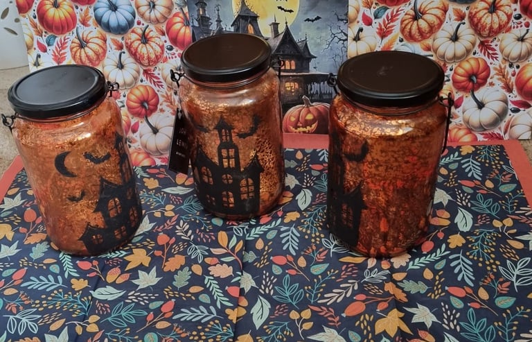 X3 light up halloween lanterns