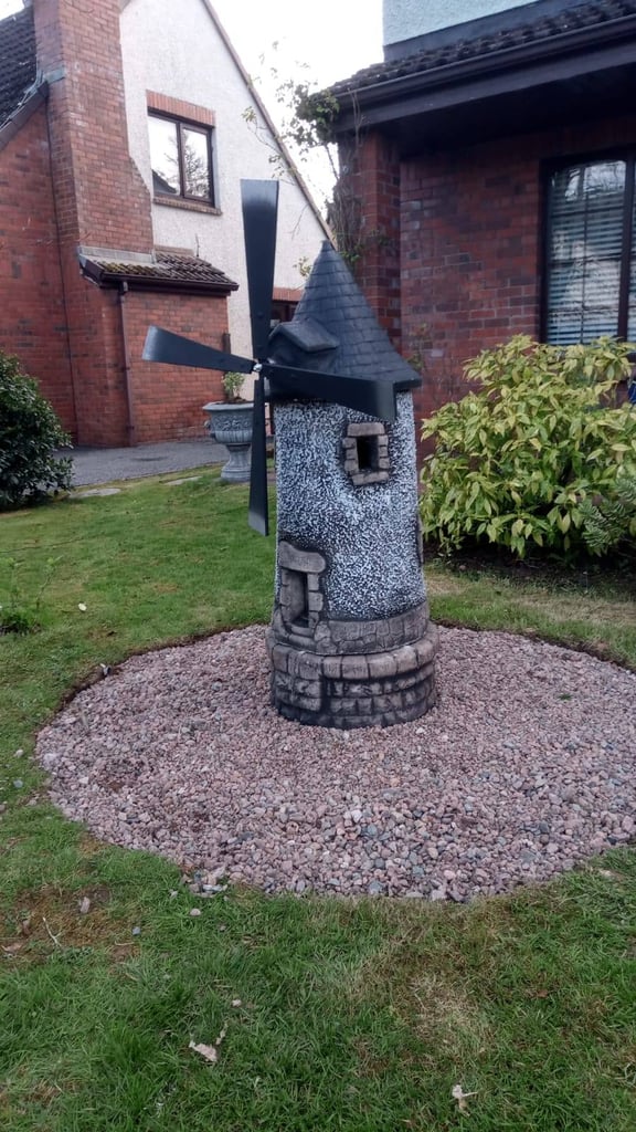 stone donkey & cart garden ornament