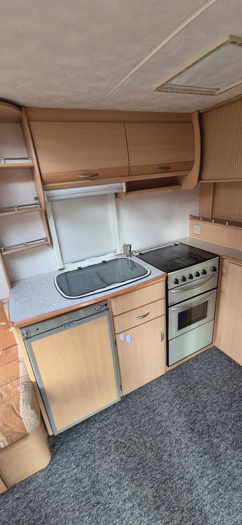 4 berth caravan fixed bed with motor mover 