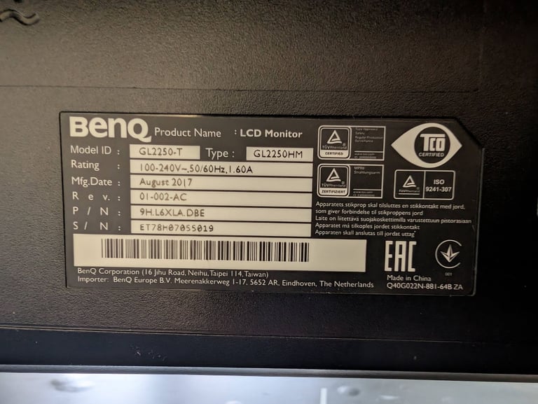BenQ GL2250HM 22" Full HD LED monitor with HDMI and speakers