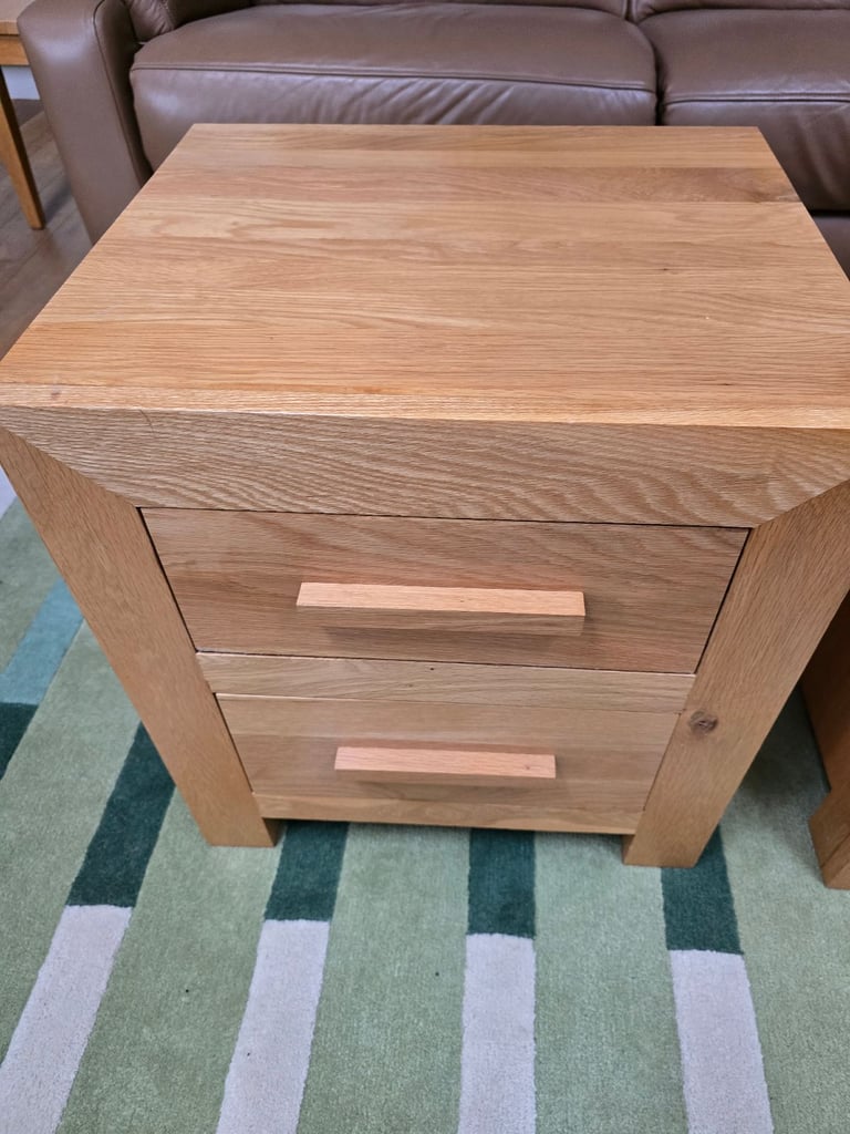 Solid oak bedside table cabinets ex Studio 1