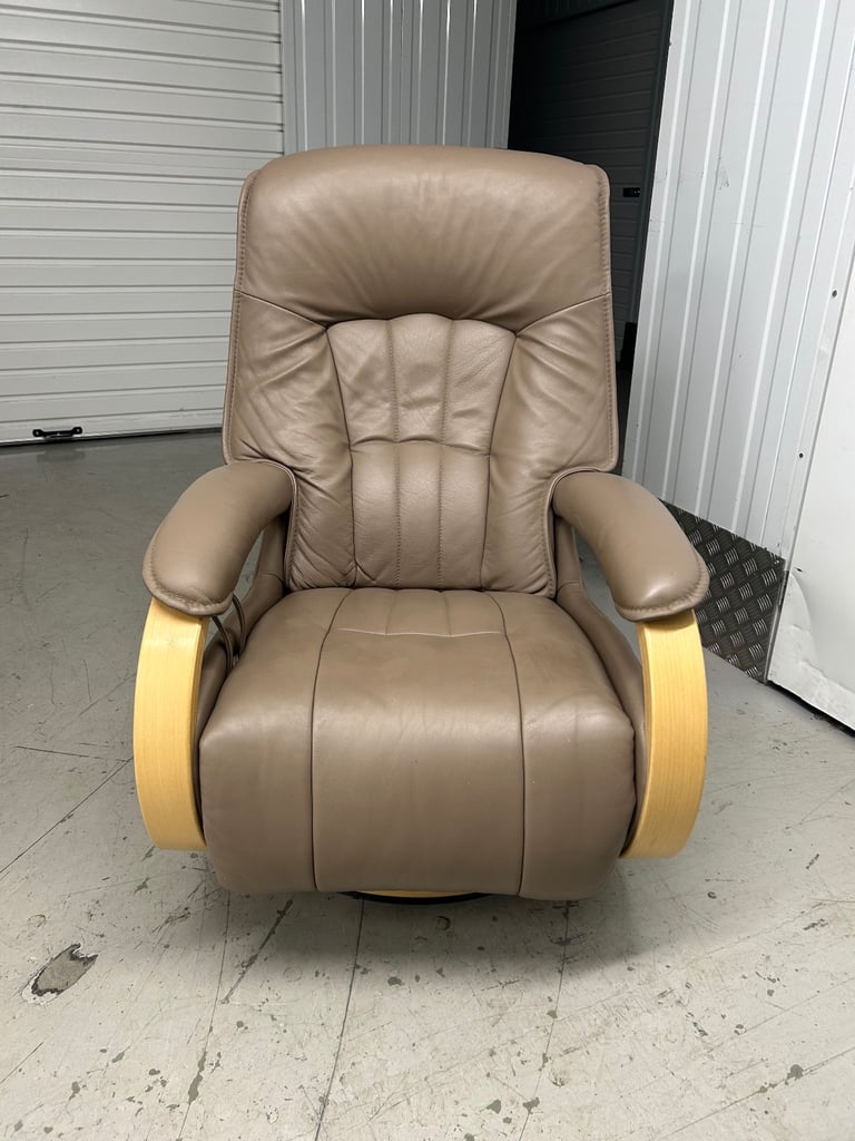 Himolla Mosel Midi Earth Leather Recline & Swivel Chair Integrated Footrest