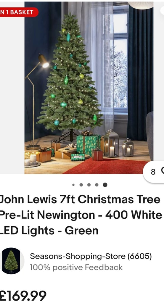 John lewis Newington pine natural look 7ft pre lit christmas tree.brand new