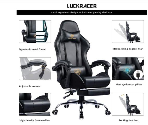 LuckRacer Gaming Chair | in West Hampstead, London | Gumtree