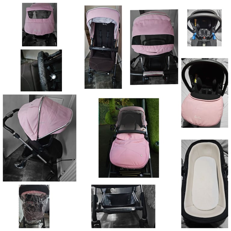 Pink & Black Silvercross Travel System