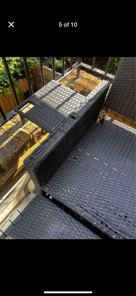 Outsunny Garden Rattan Furniture Set 2 Seater Patio Sun Lounger Daybed Sun Bed