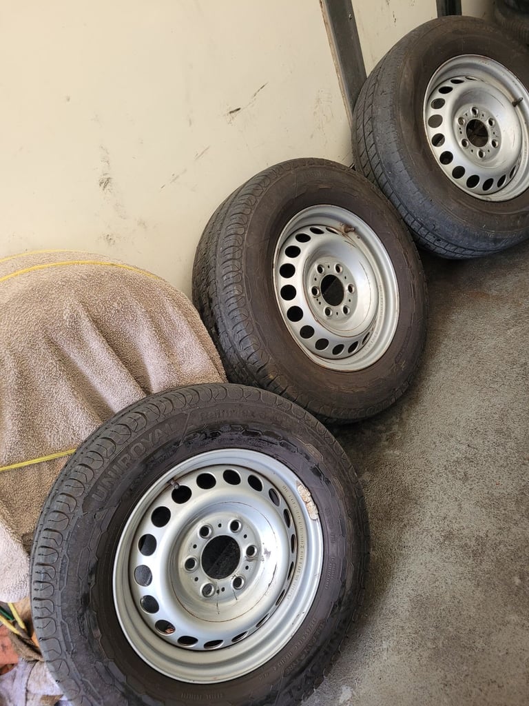 image for 3x clean mercedes sprinter 6 stud wheels and 235 65 16c tyres