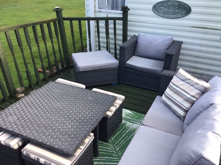 Grey Rattan Garden Furniture Set