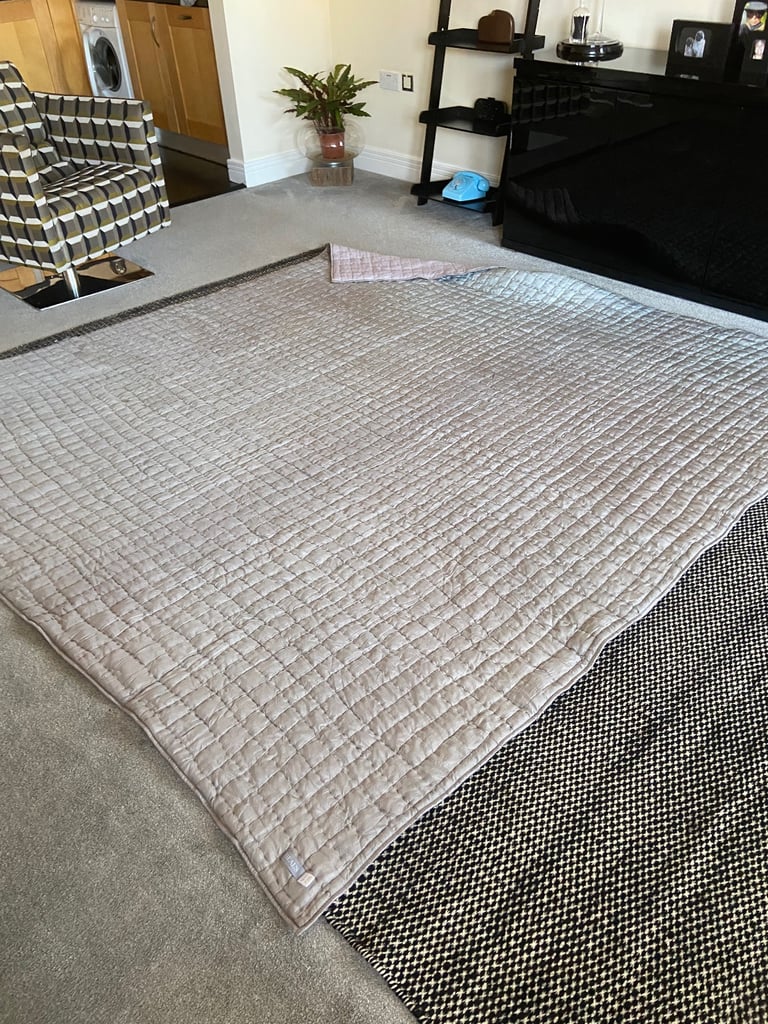 100% Grey silk bedspread Heals