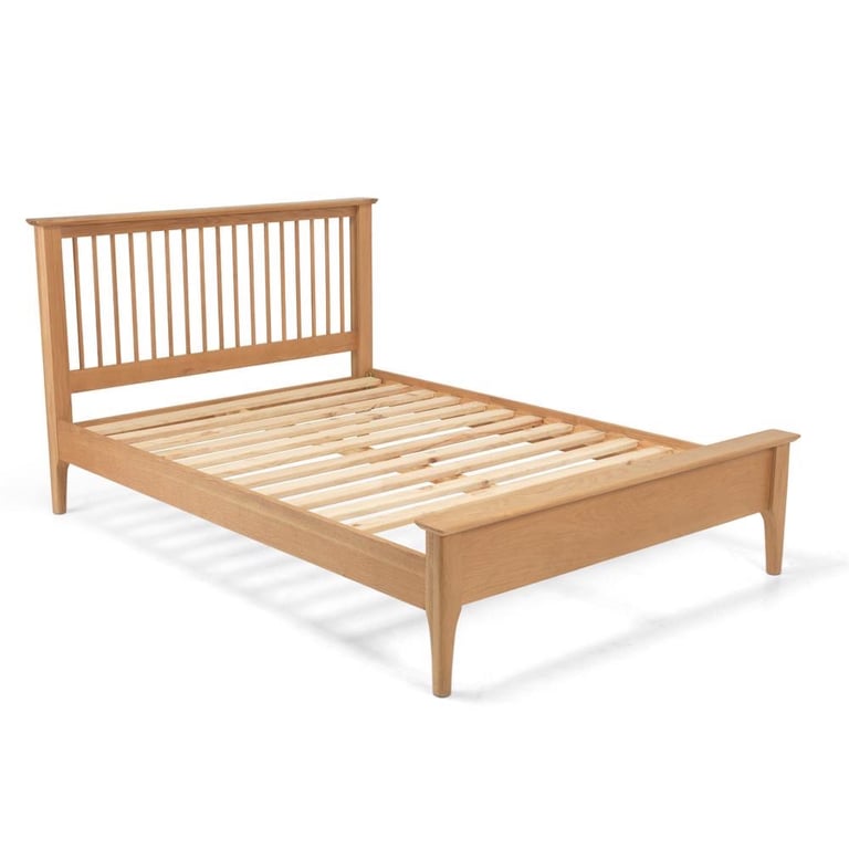 Solid wood king size bed frame with amazingly comfy mattress