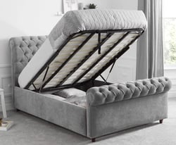  Sleigh Ottoman Storage Bed In Double Size With Mattress 