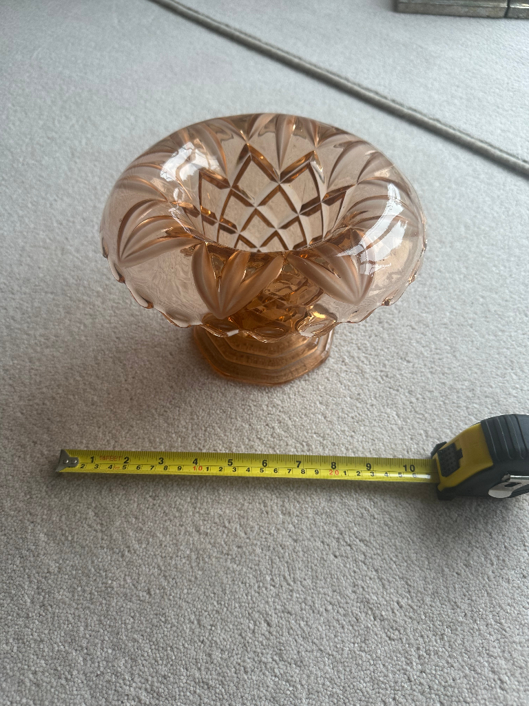 Vintage Art Deco Rose Crystal Vase