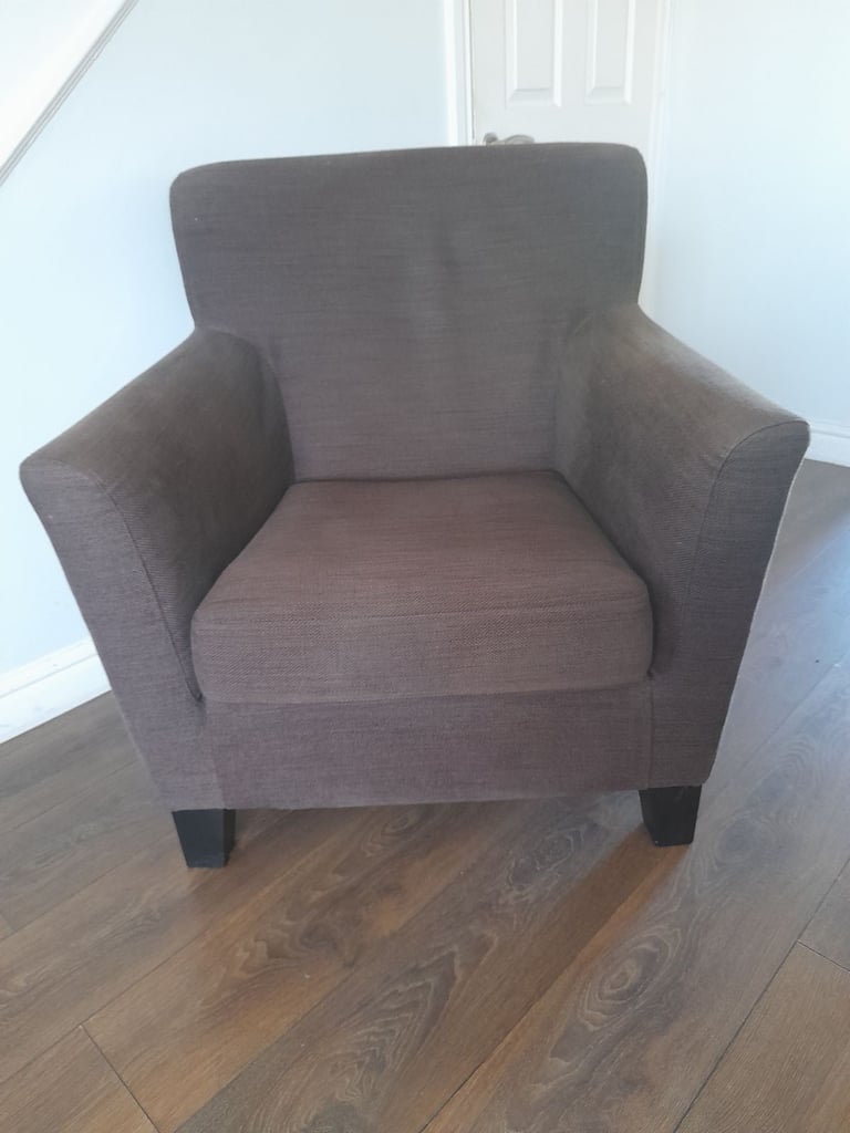 image for Large Ikea EKENAS Dark Brown Fabric Armchair . 