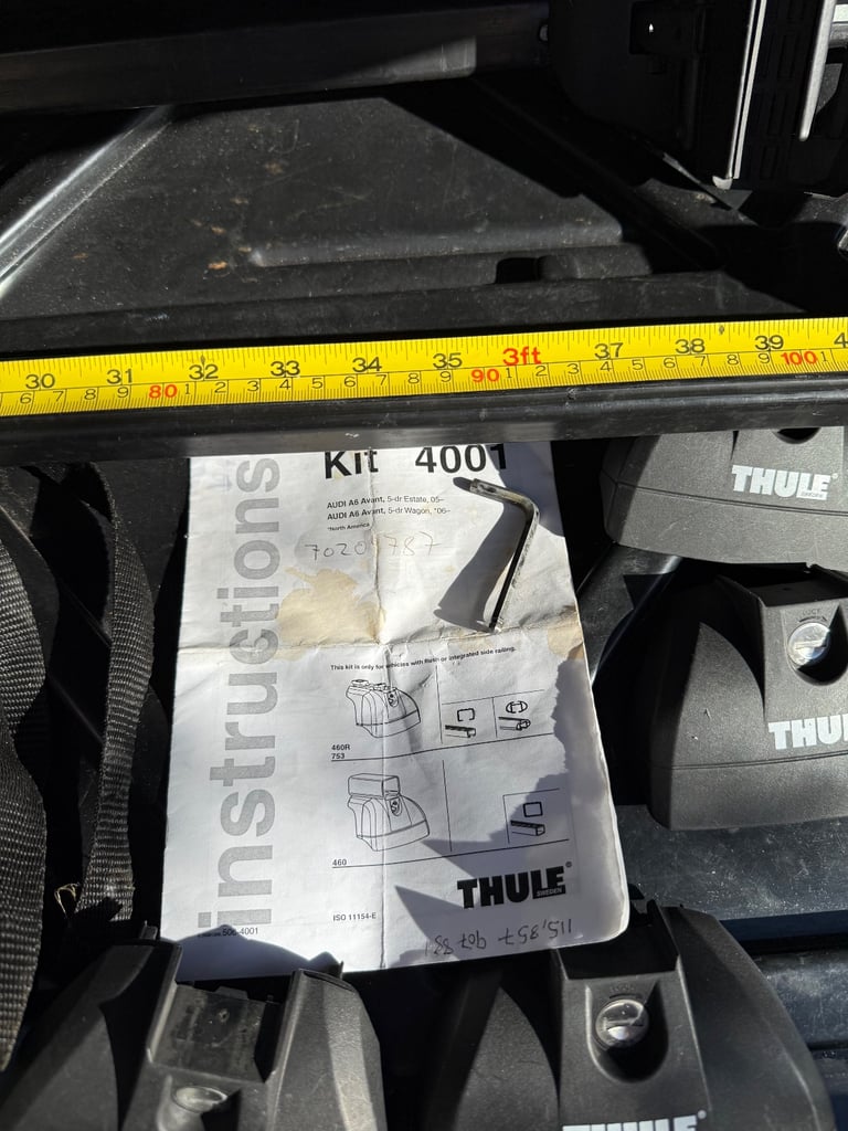 Car roof box, rails and fittings THULE