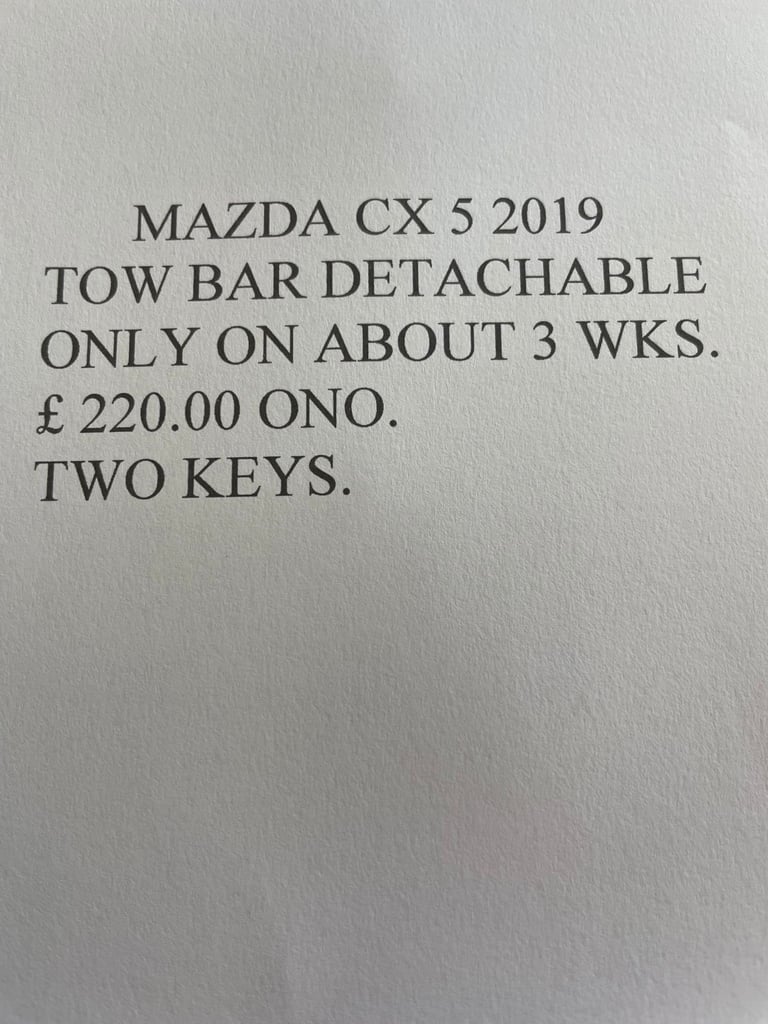 Mazda cx 5 tow bar
