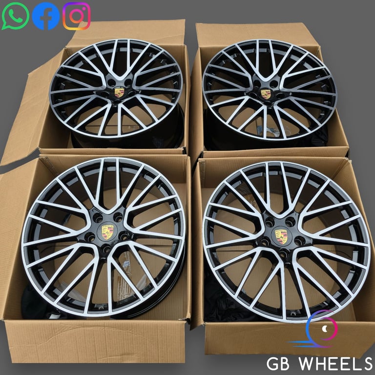 Genuine Porsche Cayenne 22" Alloy Wheels Spyder RS 9Y3601025AM / 9Y3601025AL 