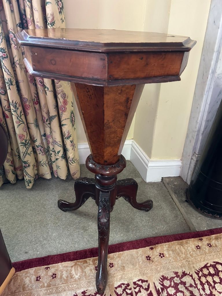 image for Antique octagonal "sewing" table/side table